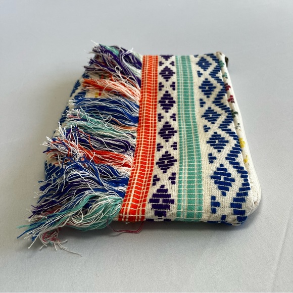 Fringe handbag - canvas colorful prints - Picture 8 of 10